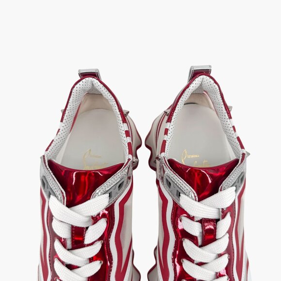 Christian Louboutin Sharkina White Mesh Red Sneakers Size 38 US 8 Women's 6968 - Picture 5 of 14